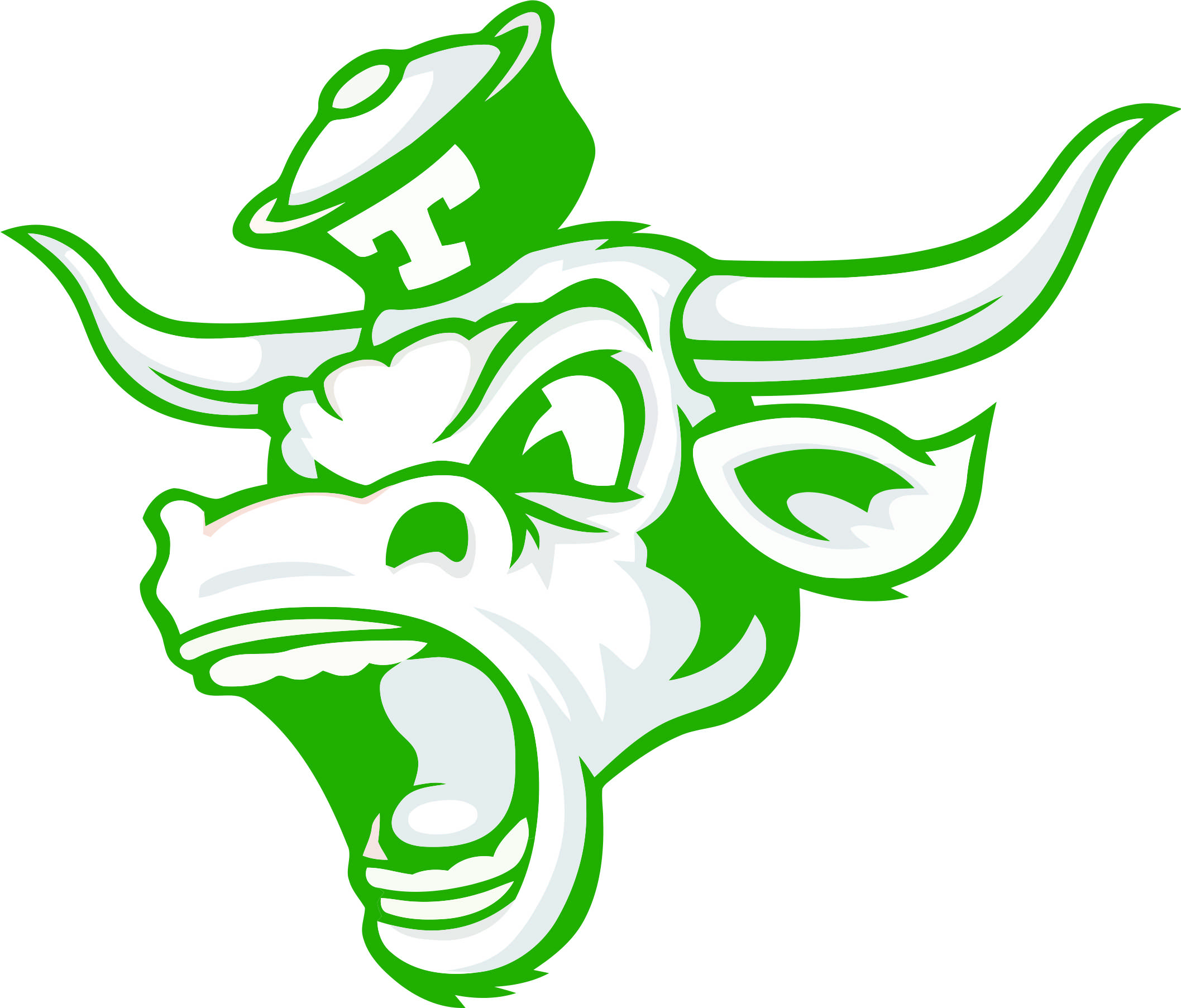 Kelly Green Longhorns iron on transfers for clothing